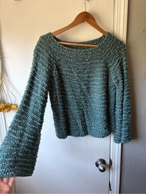 Billabong Women's Textured Scoop Neck Sweater in Dusty Teal